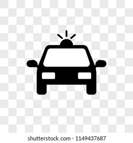 Police Car vector icon on transparent background, Police Car icon