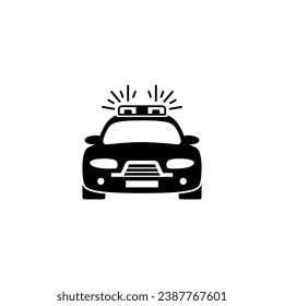 Polizeiauto, Vektorsymbol auf weißem Hintergrund.