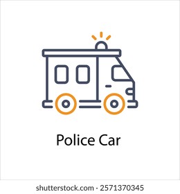 Police Car Vector icon stock illustration