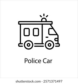 Police Car Vector icon stock illustration