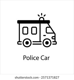 Police Car Vector icon stock illustration