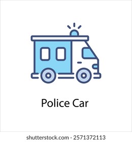 Police Car Vector icon stock illustration