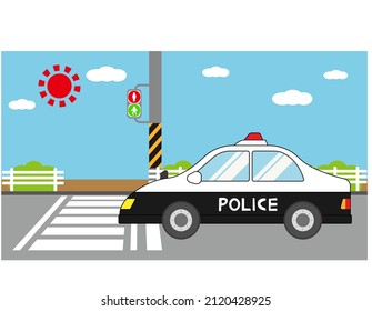 Police car. Police. Vector illustration.