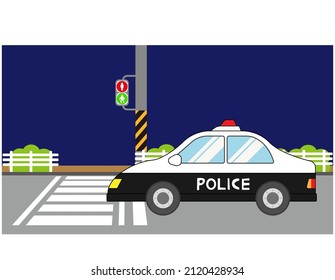 Polizeiwagen. Polizei. Vektorgrafik.