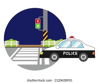 Police car. Police. Vector illustration.