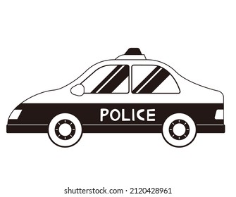 Carro de policía. Policía. Ilustración vectorial.