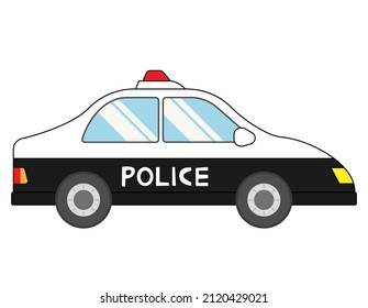 Carro de policía. Policía. Ilustración vectorial.