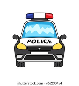 Police Car Vector Illustration 