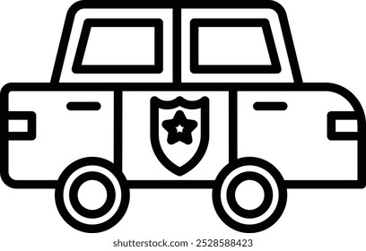 Police Car Vector Illustration Detailed Icon