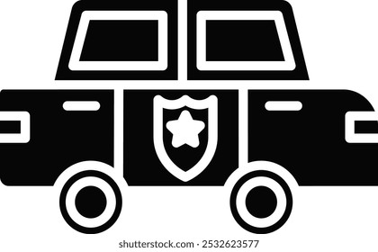 Police Car Vector Illustration Detailed Icon