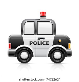 police car vector illustration isolated on white background