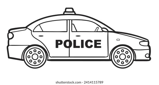 police car vector illustrations. Simple Design Outline Style. You can give color you like. svg