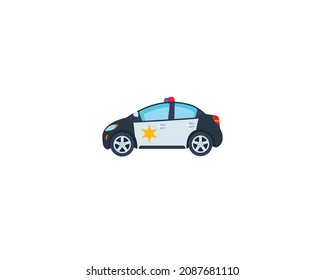 Police car vector isolated icon. Emoji illustration. Police vector emoticon