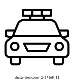 Police Car Vector Line Icon Design