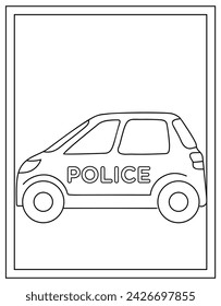 Police car vector in linear design