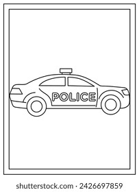 Police car vector in linear design
