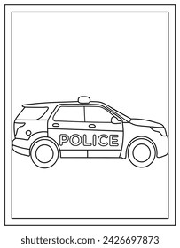 Police car vector in linear design