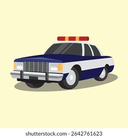 police car vector on yellow background