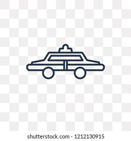 Police car vector outline icon isolated on transparent background, high quality linear Police car transparency concept can be used web and mobile