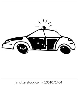 police car vector sketch