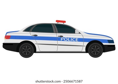 police car vehicle flat style vector illustration isolated on white background