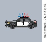 POLICE CAR VEHICLE PIXEL ART