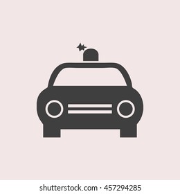 Police Car web icon. Isolated illustration