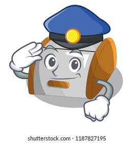 Police cartoon container bread bin in table