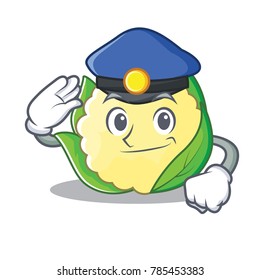 Police cauliflower character cartoon style