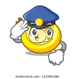 Police CD player character cartoon