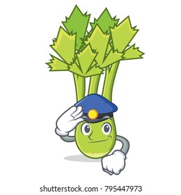 Police celery character cartoon style