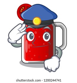Police character beverage healthy sweet tomato juice