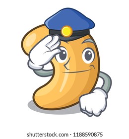Police character cashew nuts heap on cartoon