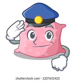 Police character cute pillows on the mattress