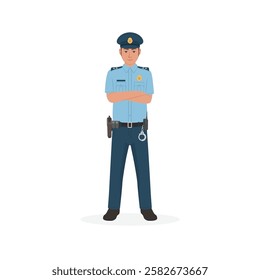 Police Character flat vector illustration