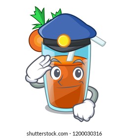 Police character healthy carrot smoothie for diet