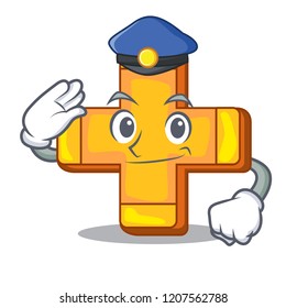 Police character line draw symbol plus sign