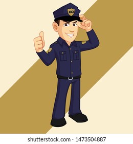 Police Character Mascot Design Template Stock Vector (Royalty Free ...