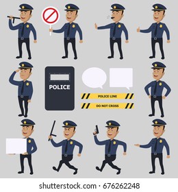Police character set in action