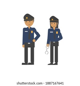 Police character set, vector illustration