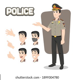 Hoja de caracteres de la policía. Se puede usar para logotipo, marca y mascota.