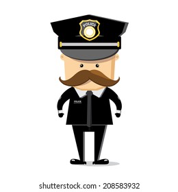 police character vector white background