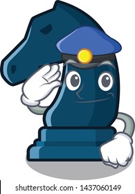 Police chess knight in the mascot shape