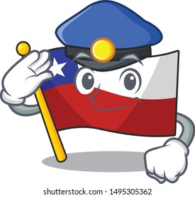 Police Chile flag isolated cartoon character
