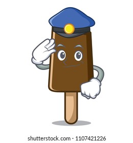 Police chocolate ice cream character cartoon
