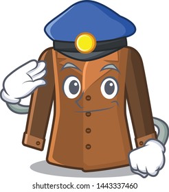 Police coat in the a character shape