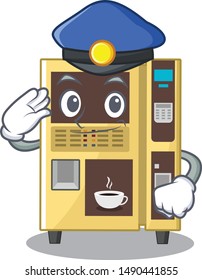 Police coffee vending machine isolated the mascot