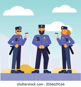 ilustración vectorial de concepto de colección de policía