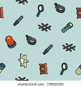 Police color outline isometric pattern
