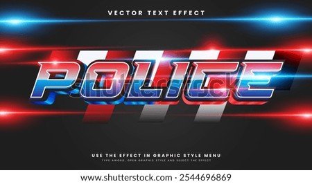 Police Colorful 3D editable text effect Template